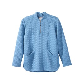 Women’s Easy Dressing Open Back Adaptive Half Zip Tracksuit Top - Ocean LGE