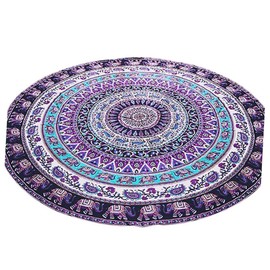 Zerodeko Beach Blanket Mandala Large Round Towel Sandfree Waterproof Picnic Mat for Outdoor Activities Random