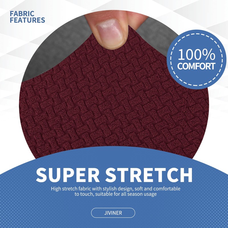 JIVINER 3 Pieces Couch Covers for 2 Cushion Couch Stretch