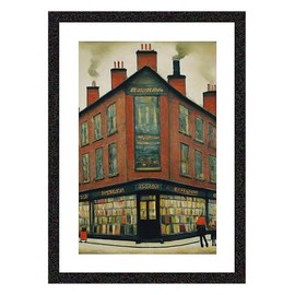 Greetingles Lowry-Style Framed Print. Beautiful Black Ash Frame. Various Designs (Lowry, Bookshop)