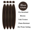 Boho Braiding Hair Pre stretched Brown Boho Curly Deep Wave