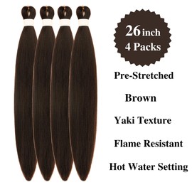 Boho Braiding Hair Pre stretched Brown Boho Curly Deep Wave
