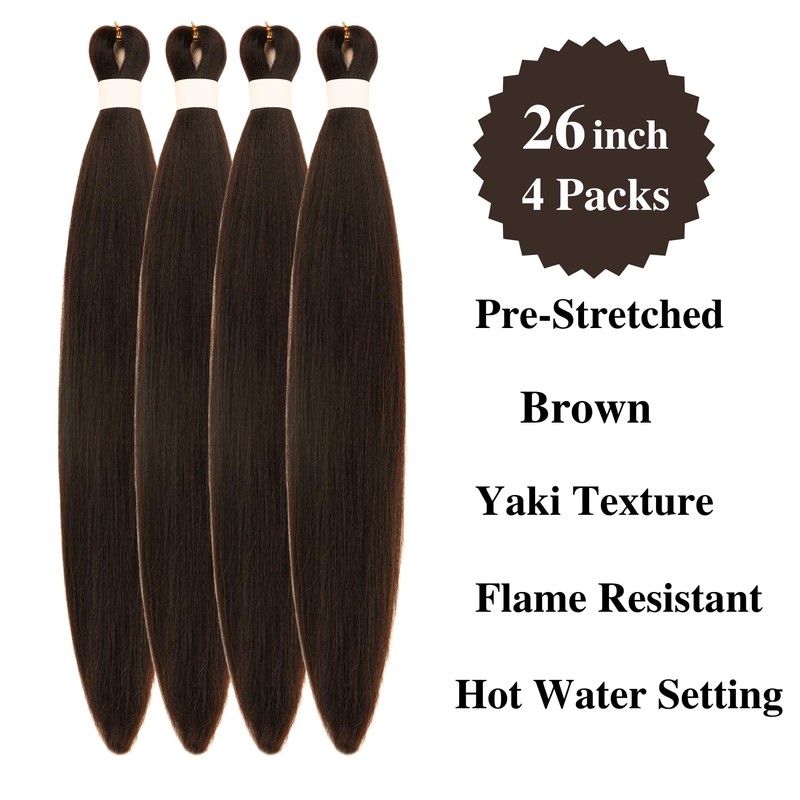 Boho Braiding Hair Pre stretched Brown Boho Curly Deep Wave