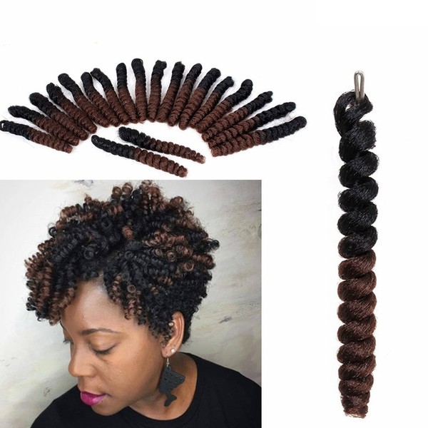 3 Packs Eunice Hair Synthetic Toni Curl Crochet Braids Short Kanekalon Braiding Hair Spiral Curls Jamaican Bouncy Twist Hair Extensions 20 Strands/Pack(10 inch toni, ombre 30)