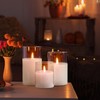 NICEME Pure White Glass Flameless Candles, Battery Operated LED Pillar