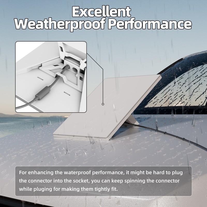 RVMARINEPAT Starlink Mini DC Extension Cable 17CM Waterproof Power Hole