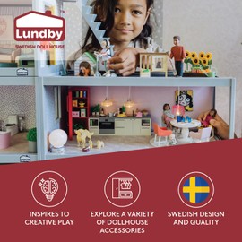 Lundby Dolls House Accessories — Cat Dog Figurines — Dolls House Furniture — Animal Toys — for 11cm Mini Dolls — 9 Pieces — Age 4+ — 1:18