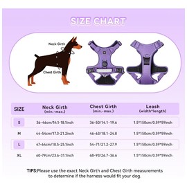 UNA MASCOTA Pechera Arnés Airtag con Correa para Perros Extra Grandes (Morado, S)