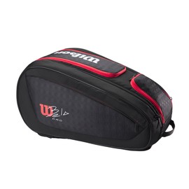 WILSON Bela Super Tour Padel Bag - Black/Red, Holds up to 4 Paddles
