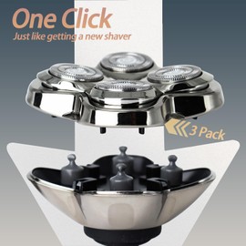 OXSITO 3Pack Pro 4 Shaver Replacement Heads for Gold PRO, Silver PRO, Platinum PRO, Butterfly Kiss PRO Head Shavers, Floating 4 Heads for a Fast, Close and Smooth Shave.