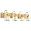 Ralbay Gold Vanity Lights 4-Lights Gold Crystal Bathroom Vanity Lights