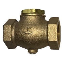 Conrader Horizontal In Line Check Valve for Air Compressors, Compressed Air Systems, USA Made Cast Brass Construction, 1" Female NPT Thread
