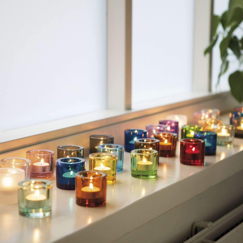 Iittala Kivi - 60mm tealight Support. Color Nuevo Transparent Red