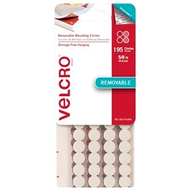 VELCRO Brand - Removable Mounting Circles, Damage-Free Decorating, 5/8", Pack of 195