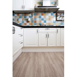 ROSEROSA Peel and Stick Engineered Polypropylene Floor Plank Acacia Wood Pattern Durable Flooring (ECK-705 : 5 Planks)