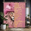 Miyotaa Pink Lion Motivational Quotes Shower Curtain Set 60Wx71H Inches