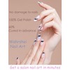 Wahrshei Semi Cured Gel Nail Strips, 20pcs French Strip Gel