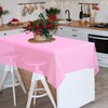 PLULON 4 Pcs Pink Tablecloths Plastic Disposable Table Cover for