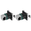 Conector de enchufes impermeables de interfaz RJ45, 2 conectores en