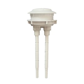 WinZo BT019W Toilet Tank Round Dual Flush Push Button with Thread Diameter 48mm (1.88") Tank Valve Universal Replacement Part Kits, White