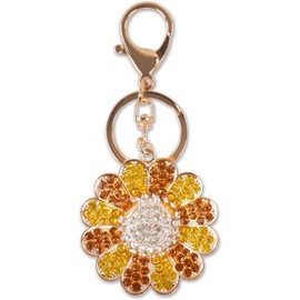 Yellow Sunflower Keychains for Women and Girls Bling Crystal Decorations Keychains for Car Keys Rhinestone Purse Charms Fun DIY Backpack Accessories Gift to Friends Family