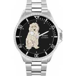 Toff London Weiße Cockapoo-Hundeuhr