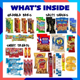 Student Encouragement - Men's Hearty Snack Box (50 Piece Variety Gift Basket Care Package) Jerky, Nuts, Chips, Pretzels & More - My College Crate