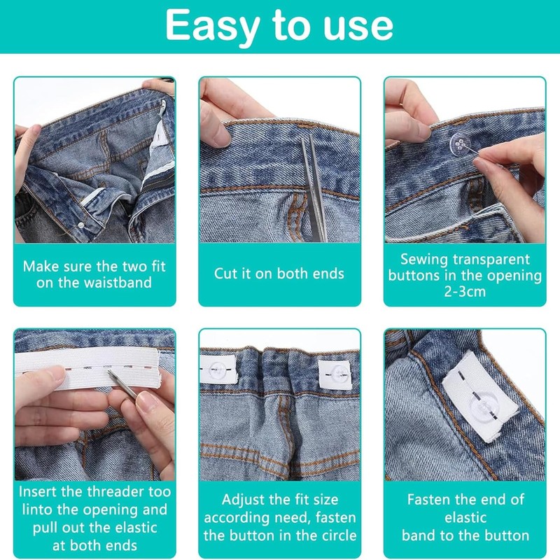 Kids Waist Adjuster，Jean Pants Tightener for Waist Button Clips， Suitable