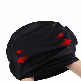 Yuyeran Extra Large Swimming Cap Waterproof Silicone Long Hair Swim Cap for Women Men Adult ﻿ (Black)
