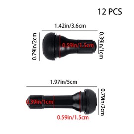 Pack of 12 Car Tire Valve Stem TR414 Cap Rubber Tire Tyre Valve Stem TR412 Replacement Tire Valve Stem with Dust Cap for Car Enthusiasts