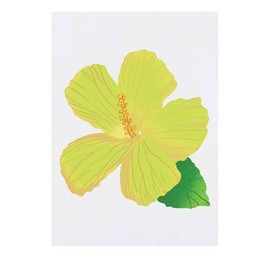 'Yellow Hibiscus Flower' Temporary Tattoo - Water Resistant, Skin-Safe, Non-Toxic Transfer (TO00080247)