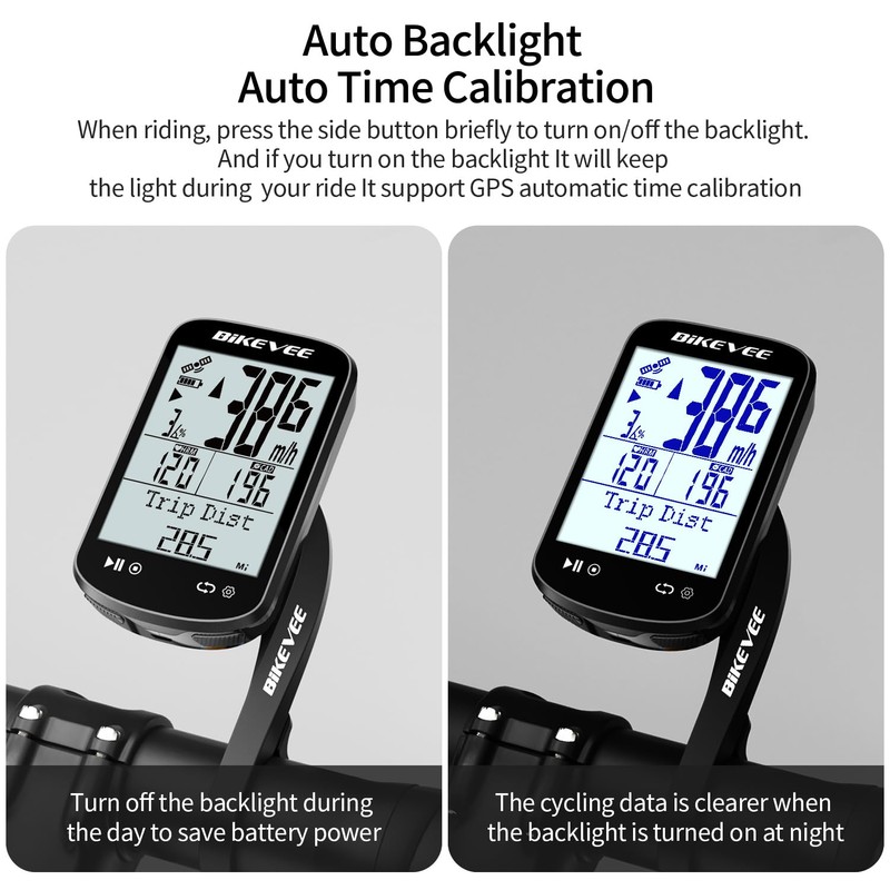 Bikevee Wireless Bike Computer GPS Bundle, Speedometer & Odometer, Cadence