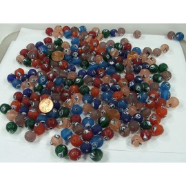 2 Pounds Assorted Colors India Handmade Evil Eye Glass Beads Bulk Lot (TAN-7)⭐