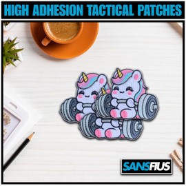 SANSFIUS Unicorn Weight Lifter Patch, Size 3 Inches Iron On Unicorn Gym Embroidery Patches for Hats Clothes Backpacks Jeans, DIY Sew On Patches, Fabric Patches, Funny Meme Patches, Gift for Gymer
