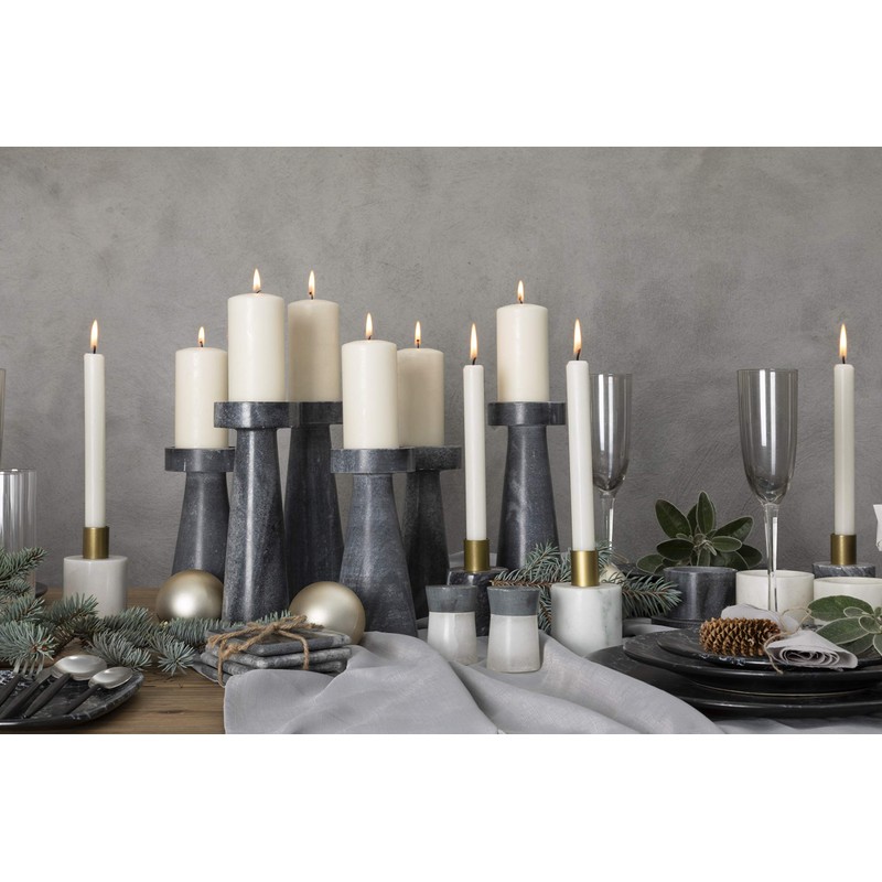 Premier Housewares MArble Salt and Pepper Set, Rounded, White/Grey -