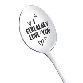 Couples Gifts Spoon for Boyfriend Girlfriend I Cerealsly Love You Gift Spoons for Couple Funny Anniversary Christmas Gift for Husband Wife Cereal Lovers Gifts Spoon