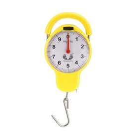 sourcing map Handle Spring Scale 10kg ABS Plastic Portable Handheld Hanging Balance Dial Weight Scale Random Color