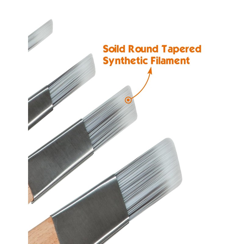 ROLLINGDOG 4PC Cutting In Brush Set Angular Fitch - For