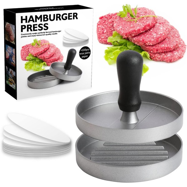 XTDMJ Burger Press, Steak Mould, Minced Meat, Aluminium, Non-Stick Coating
