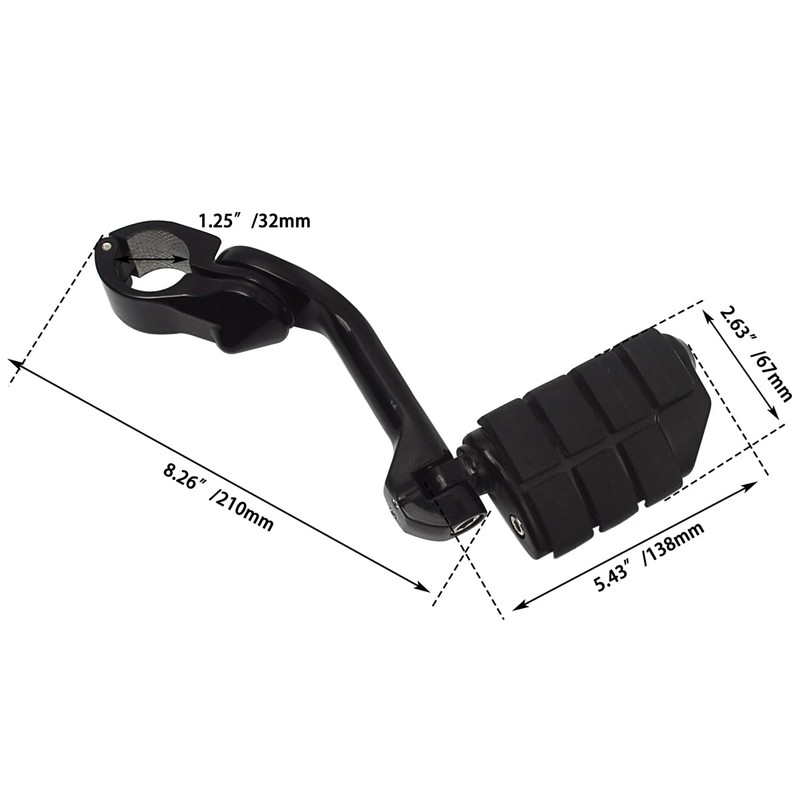 FOVPLUE 1.25" Highway Footpegs,Long Angled Adjustable Highway Pegs w/Mounts for