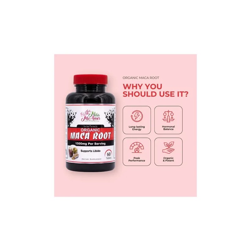 Milamiamor Raíz De Maca Orgánica 1500mg 60cps Sfn