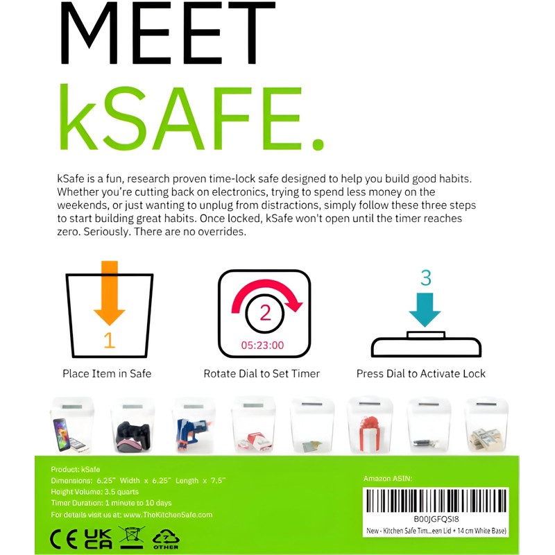 ﻿﻿﻿K-Safe Time Locking Container (Medium), Timed Lock Box for Cell