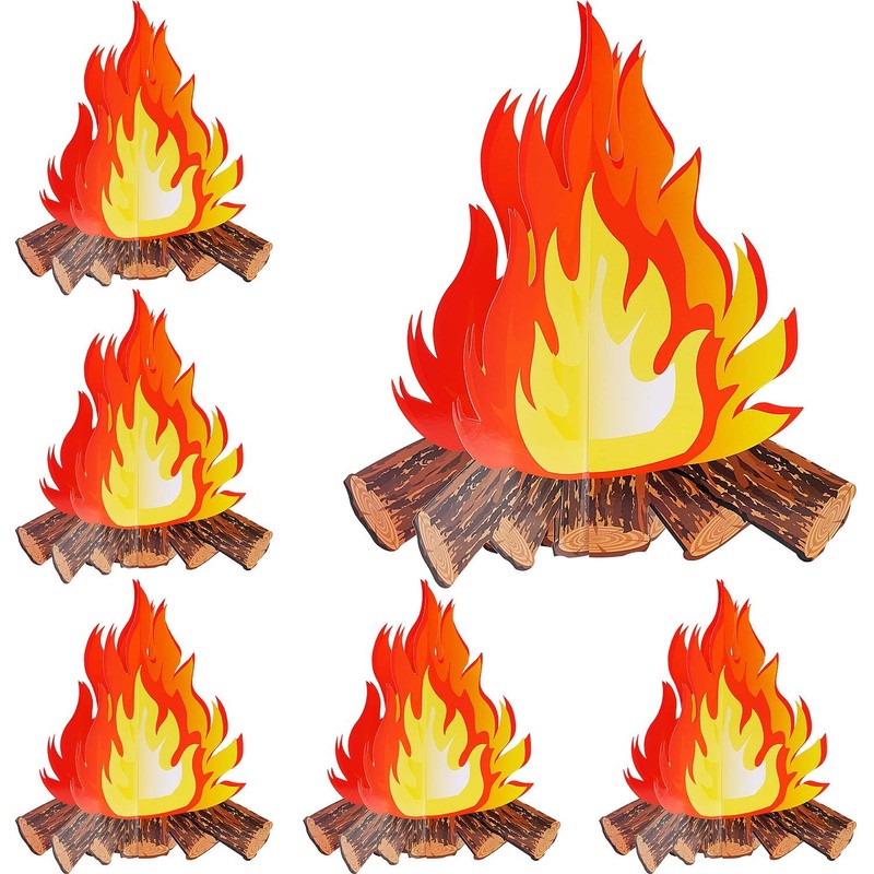 Tatuo 6 Set Fake Fire Fake Fireplace Campfire Flame 12