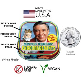 The Unemployed Philosophers Guild Mister Rogers' EncourageMints Breath Mints, 1 Tin, Net Wt .4oz (12g)