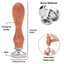 craspire Letter S Initials Sealing Wax Stamp Retro Alphabet Wax Seal Stamp Classic Vintage 26 Letters AZ 25mm Removable Silver-Plated Brass Head Wooden Handle For Envelope, Invitation