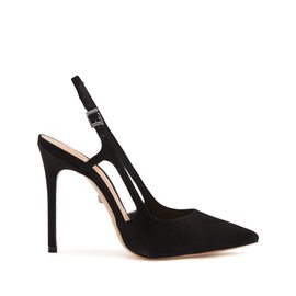 SCHUTZ Boris - Heels for Women - Wrapped Stiletto Heel - Leather Outsole - Pointed Toe - Sling Detail Black Nobuck 8.5 M