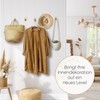 luXva® Bamboo Wall Hooks, Pack of 5, Stylish Wooden Coat