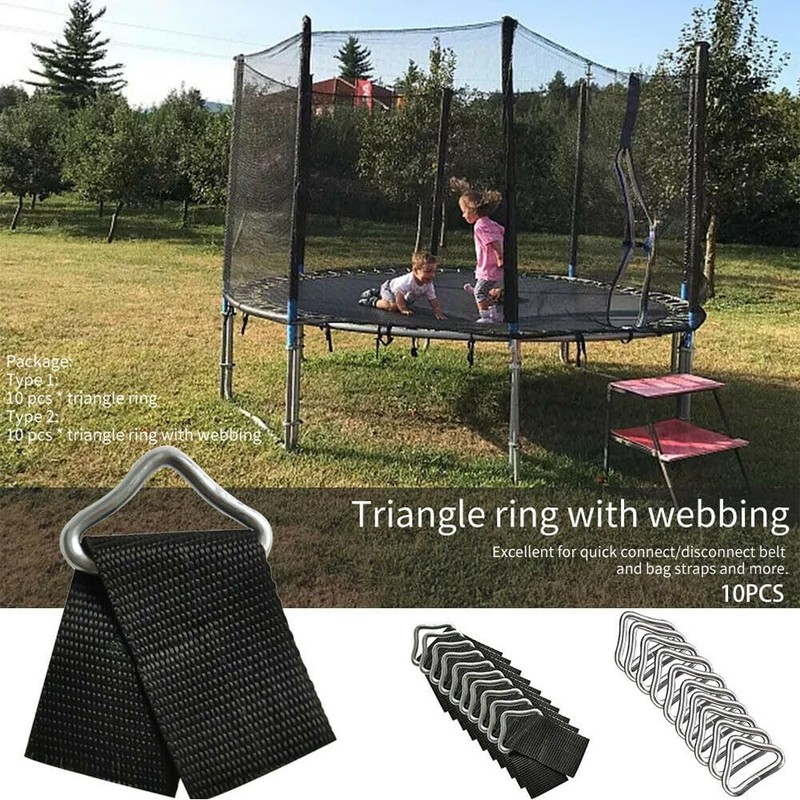 10x Quick Connect Trampoline Triangle Ring V-Rings High Strength Buckle