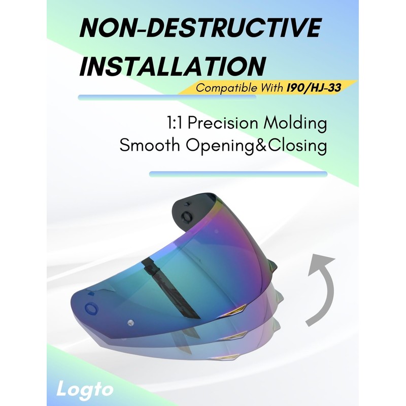 Logto Compatible With HJC i90 Helmet Visor Replacement HJ 33
