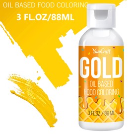 Oil Based Food Coloring for Chocolate - Vibrant Color Food Coloring for Chocolate, Candy Melts, Buttercream, Frosting - Fat Soluble Food Color Dye for Baking, Fondant (Gold, 3 fl.oz)